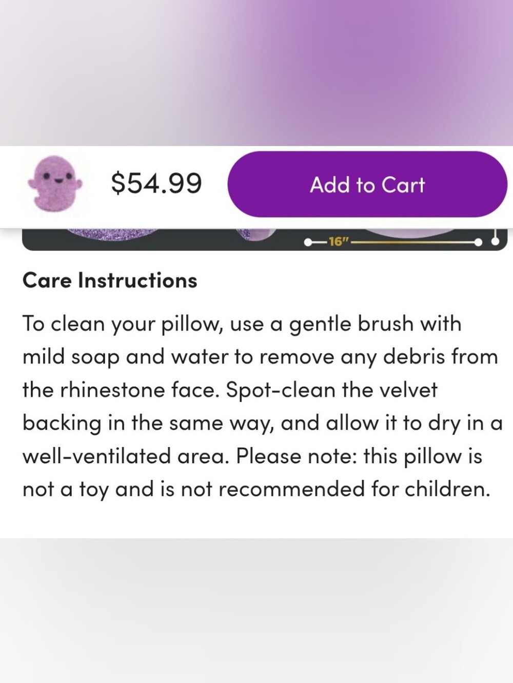 Rhinestone Ghost Pillow - Picture 8 of 11